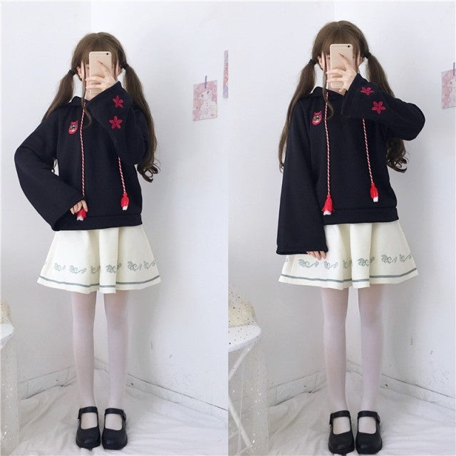 パーカー 女性 | 耳つきフード付き稲荷パーカー（裏起毛・フリーサイズ）