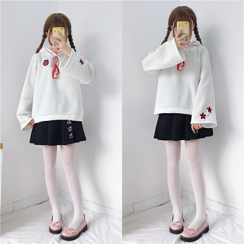 パーカー 女性 | 耳つきフード付き稲荷パーカー（裏起毛・フリーサイズ）