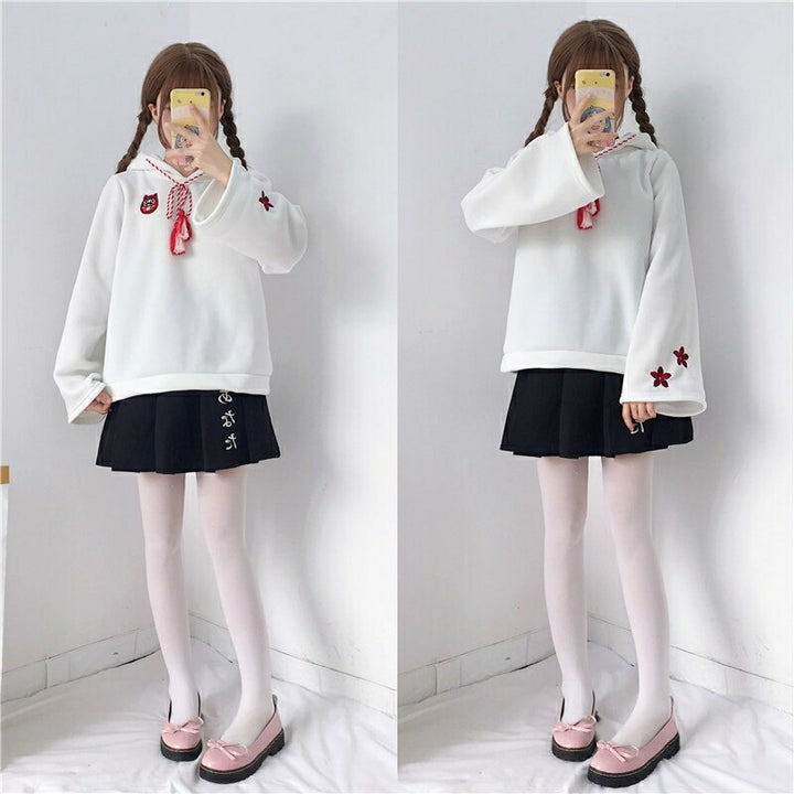 パーカー 女性 | 耳つきフード付き稲荷パーカー（裏起毛・フリーサイズ）