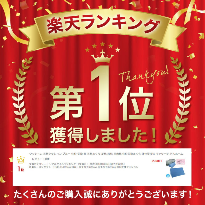 インテリア グッズ | ブルー三角体位変換クッション