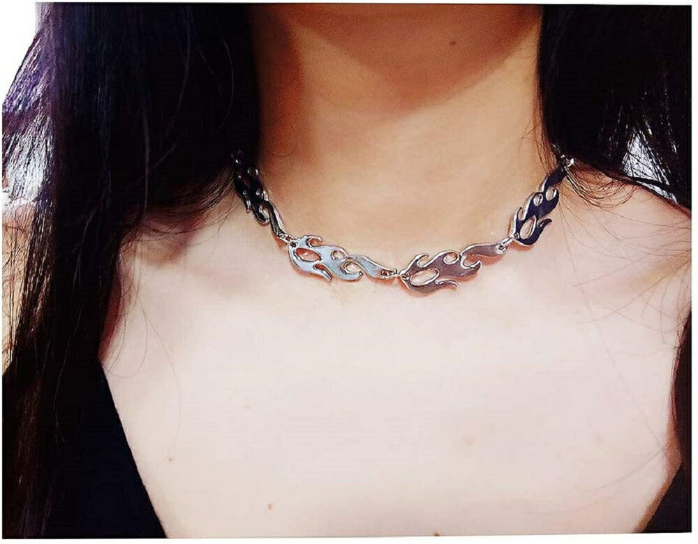 ネックレス | メンズ ビンテージ風 炎モチーフ ネックレス - 誕生日・記念日ギフトに