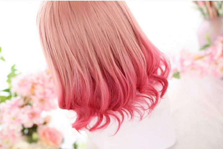 コスプレ小物 | セミロング耐熱ウィッグ 毛先レッド 姫カットゆるふわウェーブ