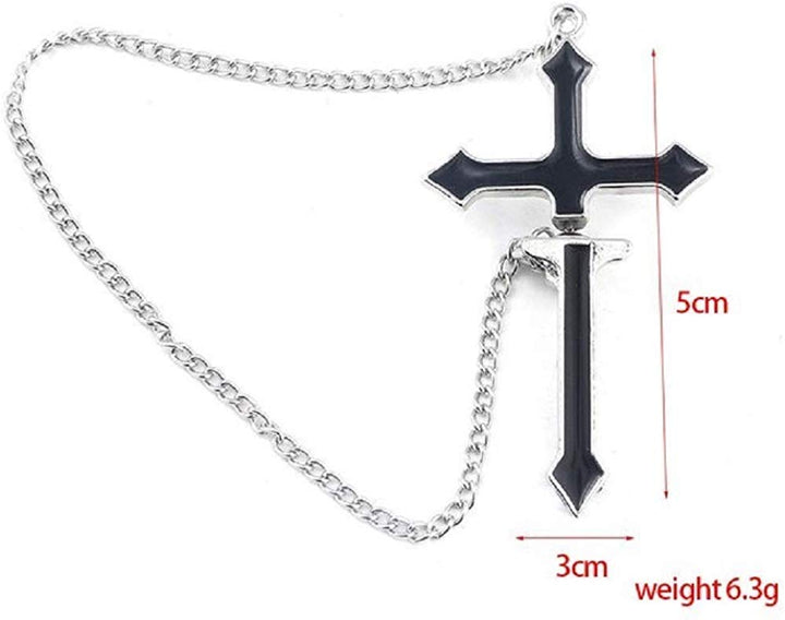 ピアス イヤーカフ | ブラッククロスチェーンピアス ユニセックス