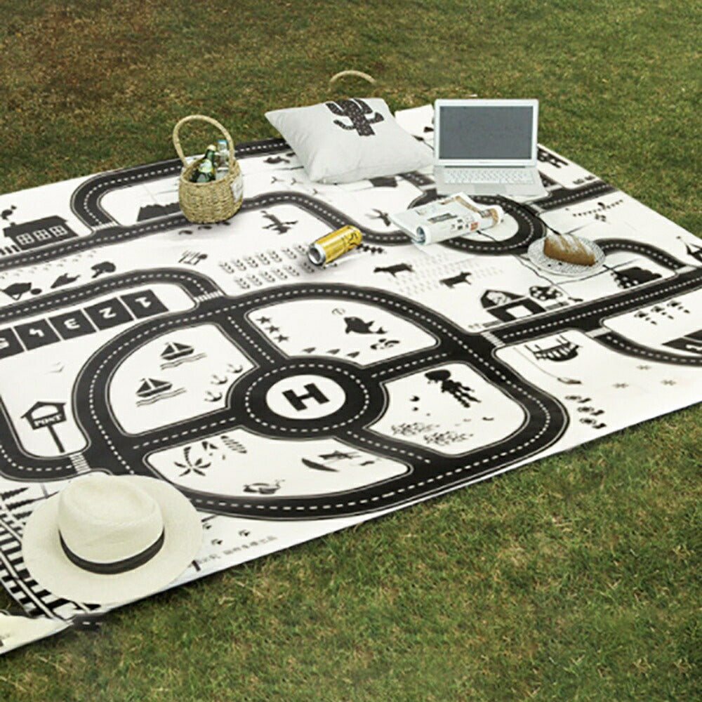 子供 おもちゃ | ジャンボ知育プレイマット「街並み＆自然」- 子供用道路地図付き