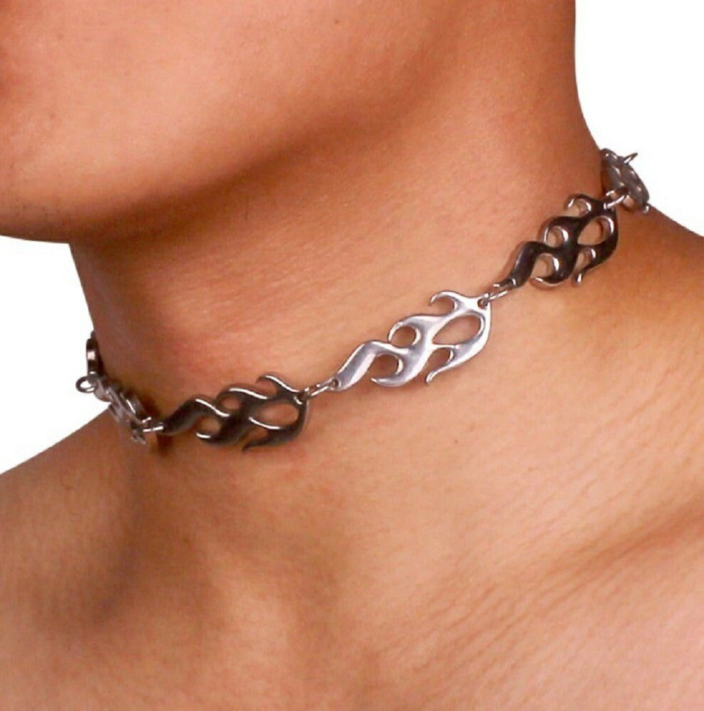 ネックレス | メンズ ビンテージ風 炎モチーフ ネックレス - 誕生日・記念日ギフトに