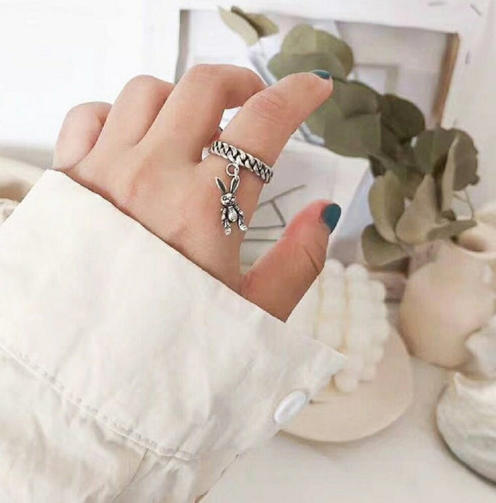 リング | ウサギモチーフ チェーンリング 女性向け