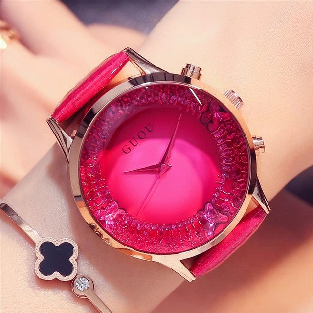 腕時計 | GUOU エレガント腕時計 - ブルー/ピンク/パープル