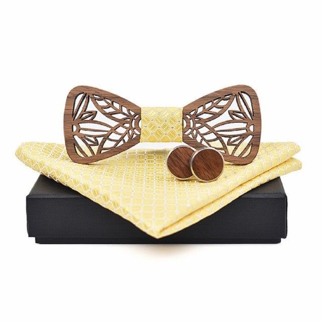 男性ファッション その他 | 木製蝶ネクタイ＆カフスチーフ3点セット | メンズファッション・結婚式向け