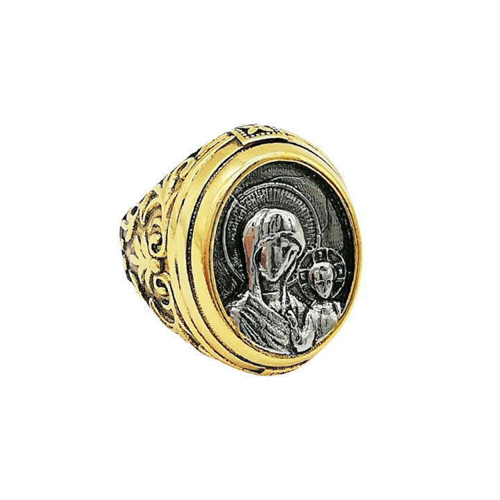 リング | ゴールド マリア彫刻リング - アンティーク調