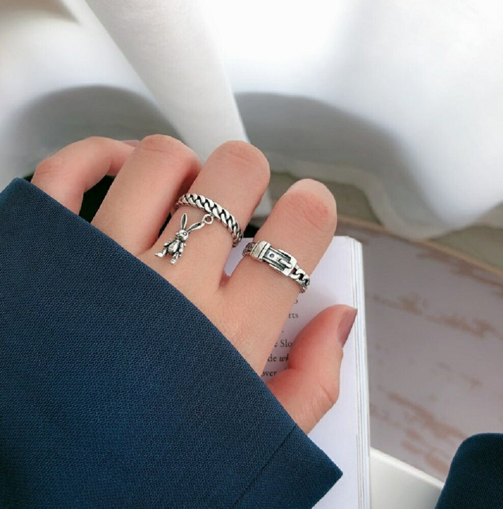 リング | ウサギモチーフ チェーンリング 女性向け