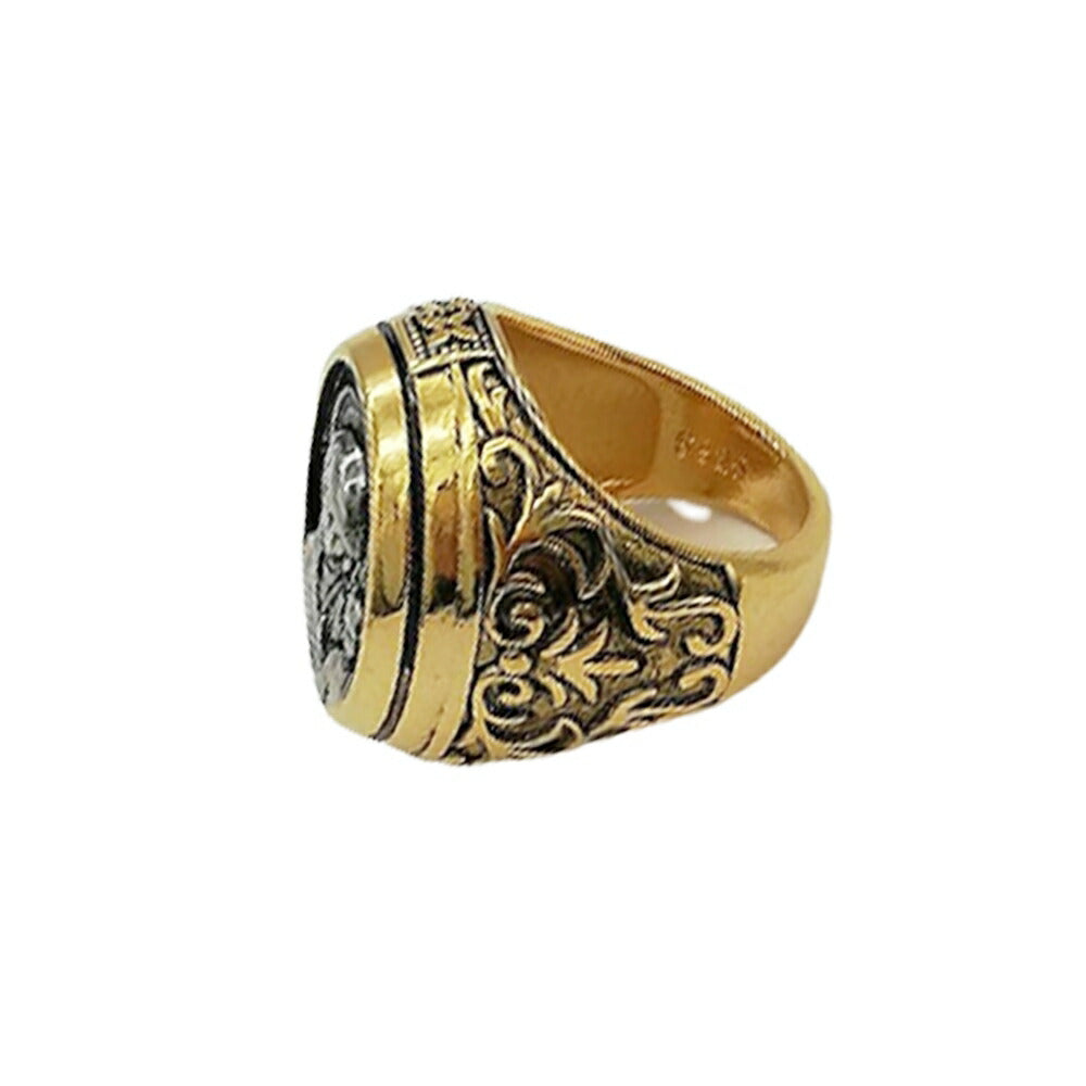 リング | ゴールド マリア彫刻リング - アンティーク調