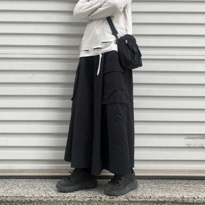 ボトムス 女性 | ブラックワイドパンツ ゆったりビッグシルエット 韓国ファッション