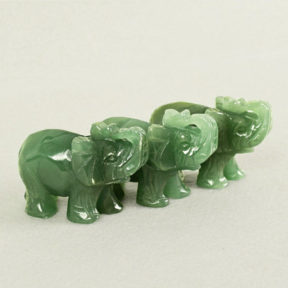 風水 インテリア | 翡翠色ガネーシャ象置物 - 開運・財運向上のお守り