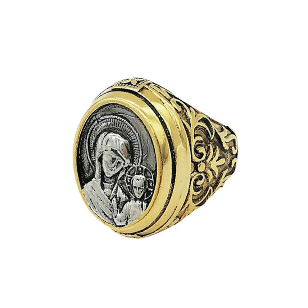 リング | ゴールド マリア彫刻リング - アンティーク調