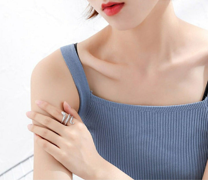 リング | シルバーカラー燻し風スネークリング メンズ・レディース