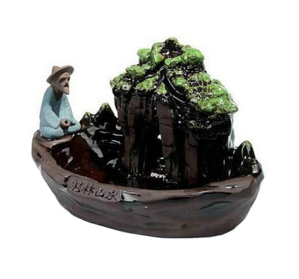 お香 | 和風倒流香お香立て - 陶器製インセンスホルダー