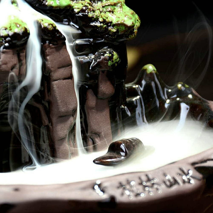 お香 | 和風倒流香お香立て - 陶器製インセンスホルダー