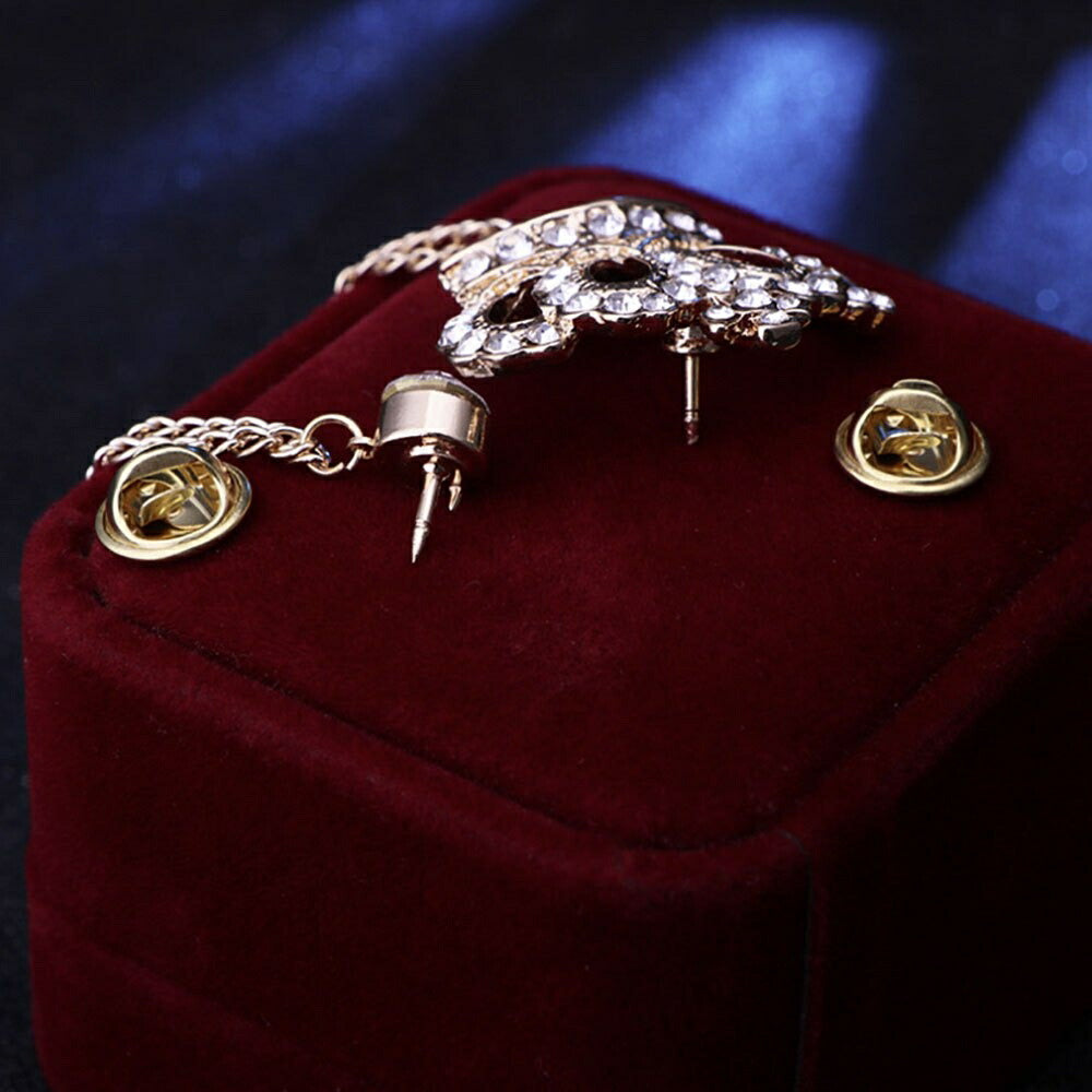 アクセサリー その他 | ゴールド＆シルバー ジルコニア王冠ブローチ - ユニセックス