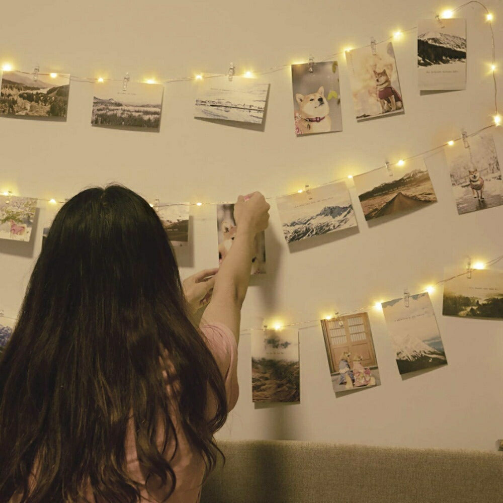 イベントグッズ | LEDフォトクリップガーランド 5m・50球 電池式