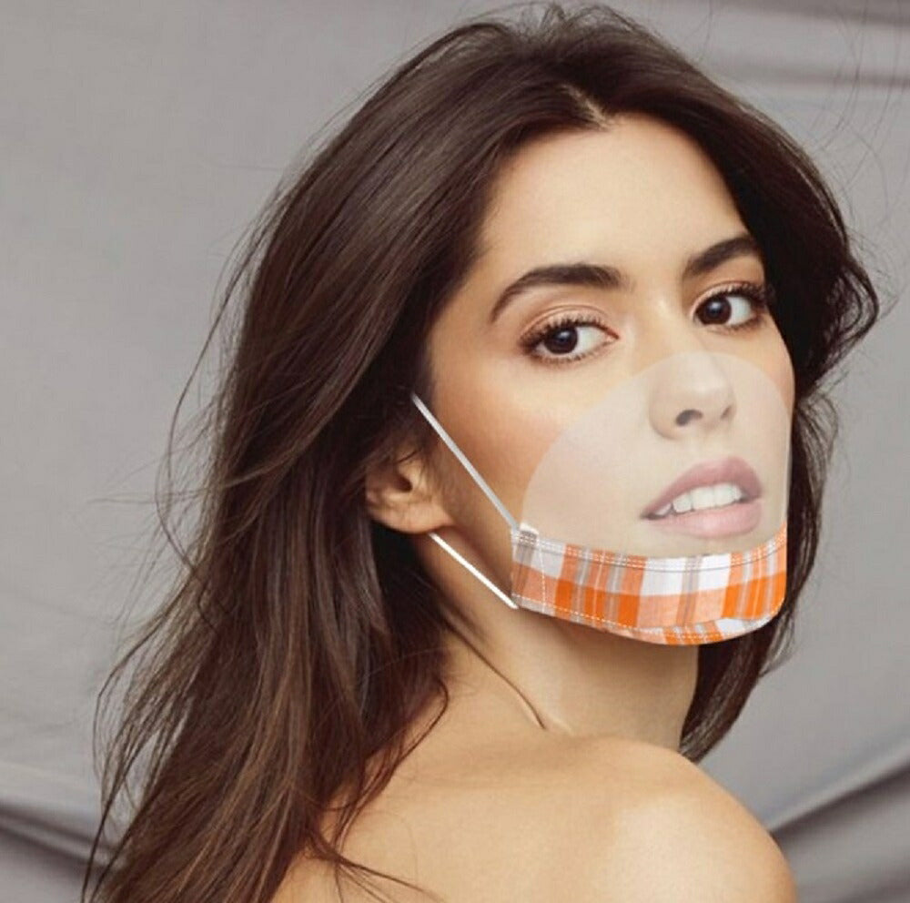 マスク | ピンクチェック柄 立体ファッションマスク 大人用