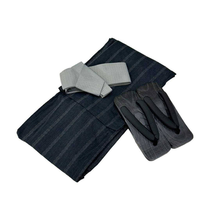男性ファッション その他 | メンズしじら織り浴衣3点セット（帯・下駄付き）