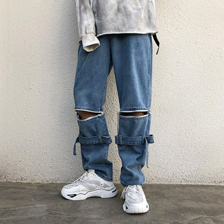 ボトムス 男性 | ヴィンテージ風デニムジーパン | 韓国ファッション