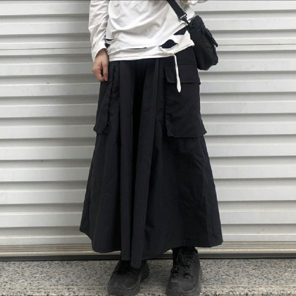ボトムス 女性 | ブラックワイドパンツ ゆったりビッグシルエット 韓国ファッション