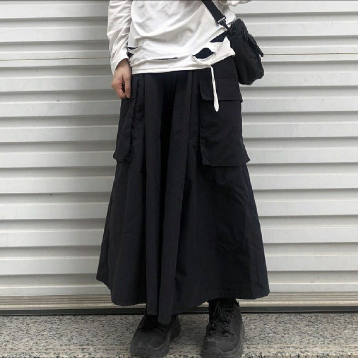 ボトムス 女性 | ブラックワイドパンツ ゆったりビッグシルエット 韓国ファッション