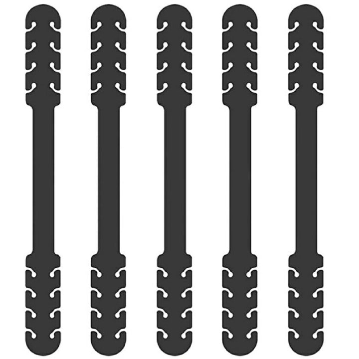 マスク | シリコンマスクバンド【5本セット】耳が痛くならない快適設計 - ホワイト/ブラック