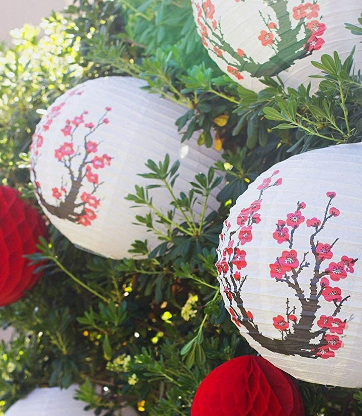 インテリア照明 | 梅の花和柄丸提灯 - 和風ホームデコレーション用