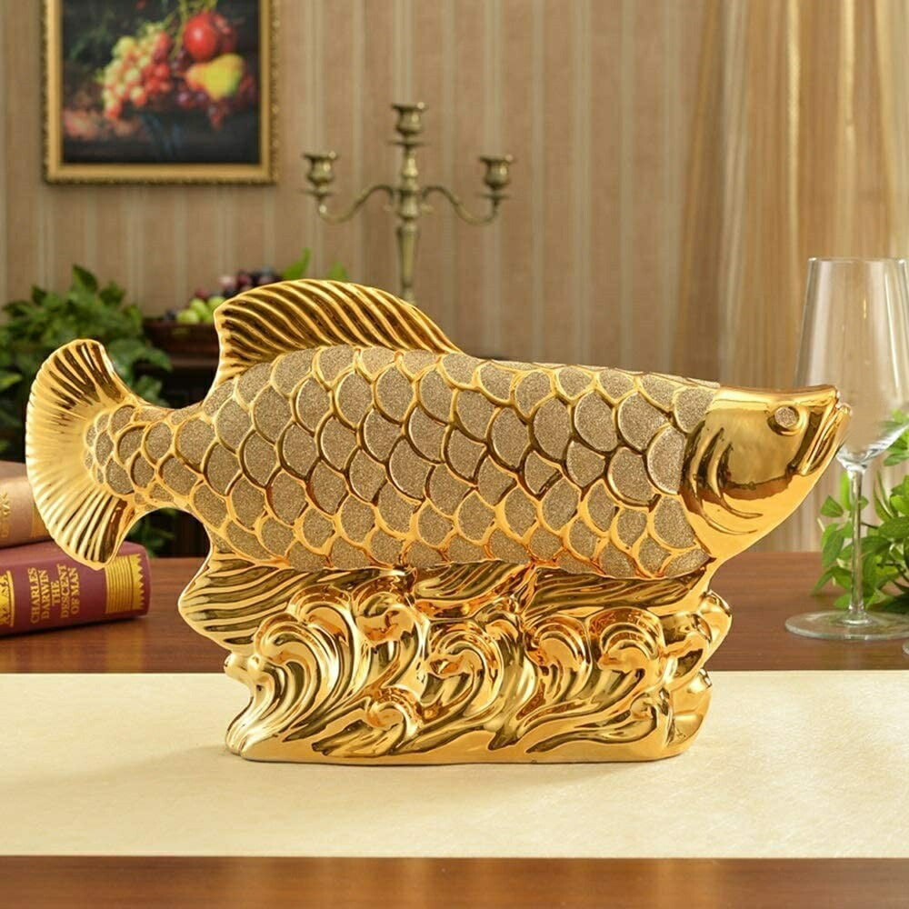 風水 インテリア | アロワナ招財風水置物 - シトリン天然石で金運アップ