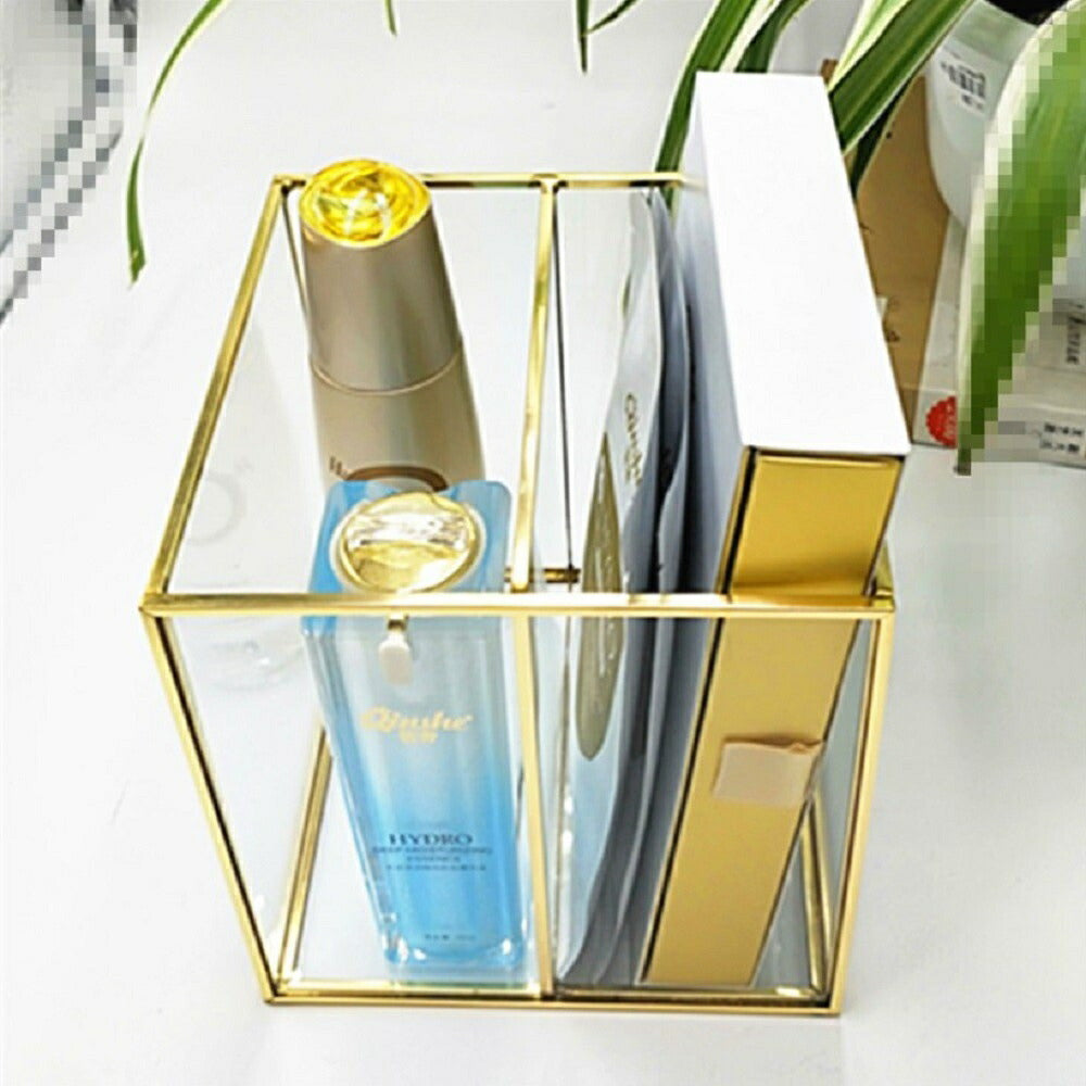 インテリアインテリア雑貨 その他 | ゴールドフレーム クリアガラス調 小物入れボックス - アンティーク風