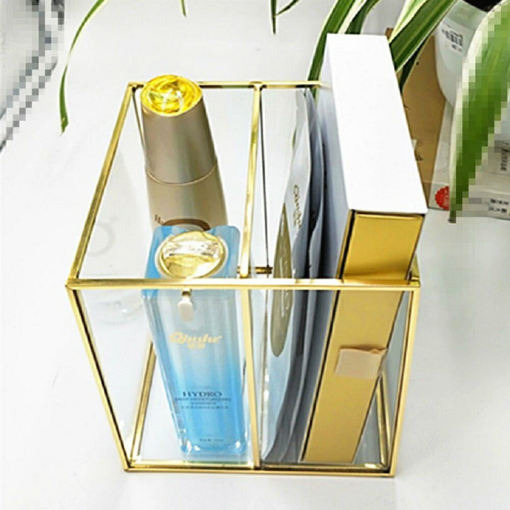 インテリアインテリア雑貨 その他 | ゴールドフレーム クリアガラス調 小物入れボックス - アンティーク風