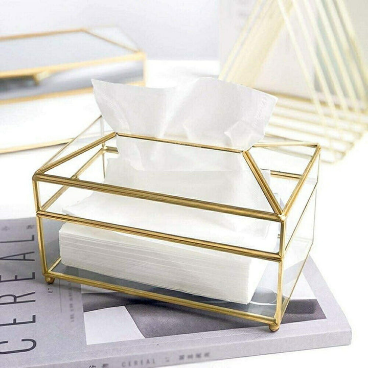 インテリアインテリア雑貨 その他 | ゴールドアクセント クリアガラス調 ティッシュボックス