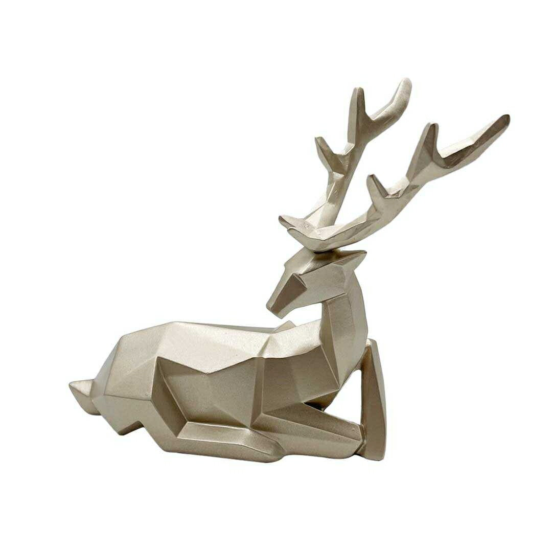 インテリア オブジェ | ゴールド鹿の置物 2体セット - アンティーク風デザイン