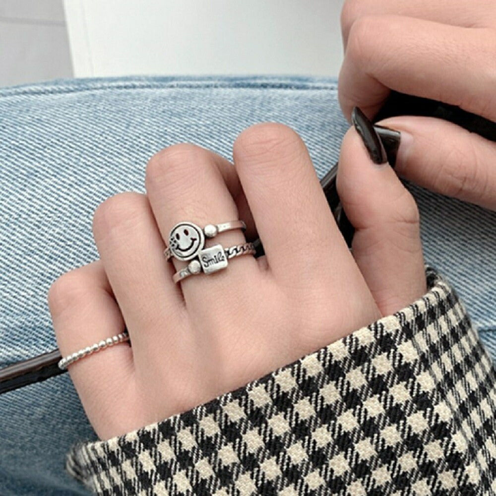 リング | ニコちゃんスマイルリング シルバーアクセサリー 男女兼用
