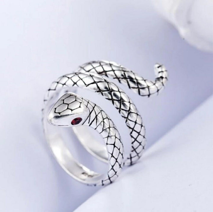 リング | シルバーカラー燻し風スネークリング メンズ・レディース