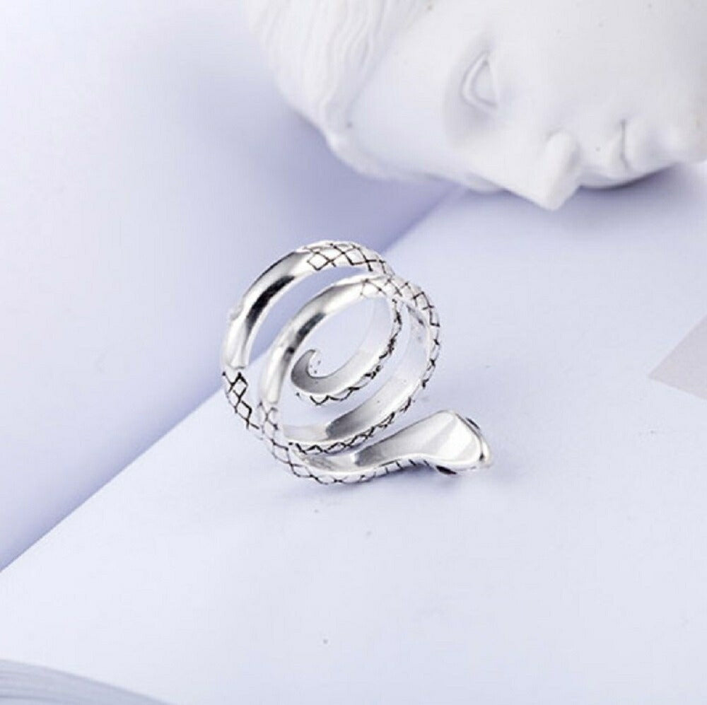 リング | シルバーカラー燻し風スネークリング メンズ・レディース