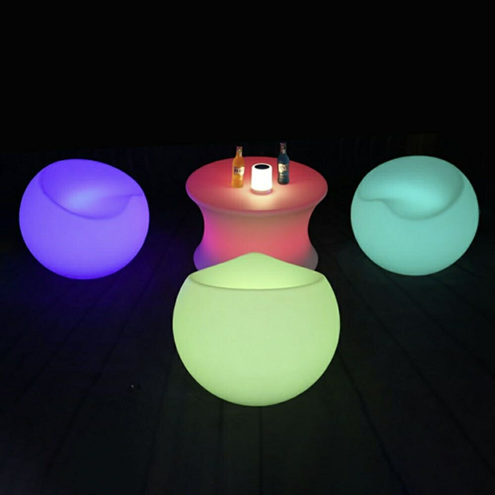インテリア グッズ | LED光る丸型デザインチェア - 充電式・16色展開