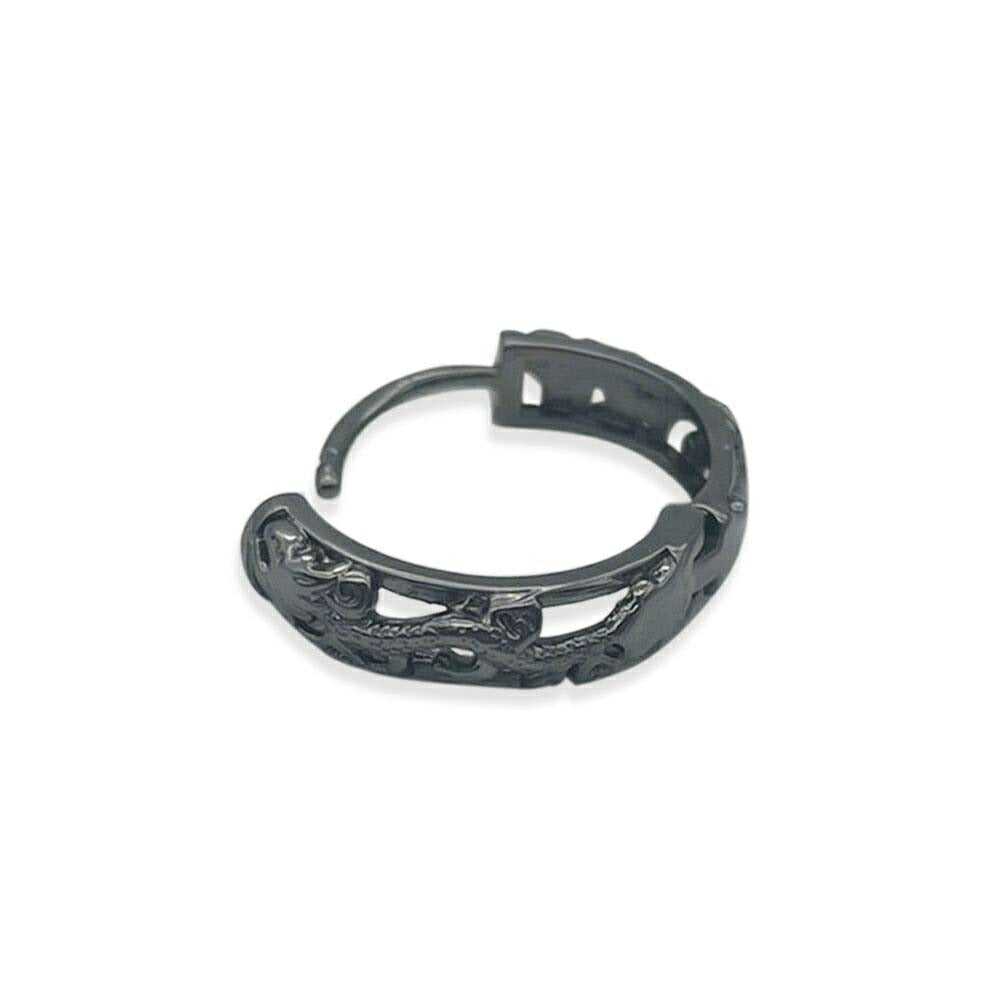 ピアス イヤーカフ | ドラゴンリングタイプピアス 両耳用 シルバーorブラック