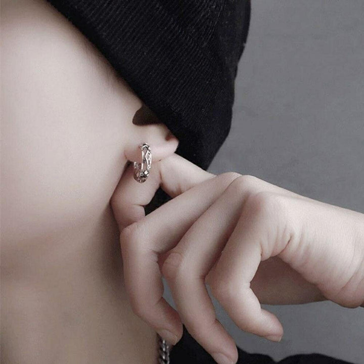 ピアス イヤーカフ | ドラゴンリングタイプピアス 両耳用 シルバーorブラック