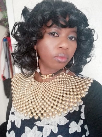 ネックレス | アフリカ風ビーズチョーカー - ゴールド民族舞踊アクセサリー