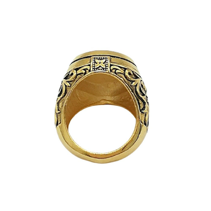 リング | ゴールド マリア彫刻リング - アンティーク調