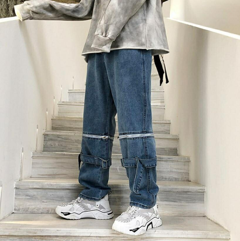 ボトムス 男性 | ヴィンテージ風デニムジーパン | 韓国ファッション
