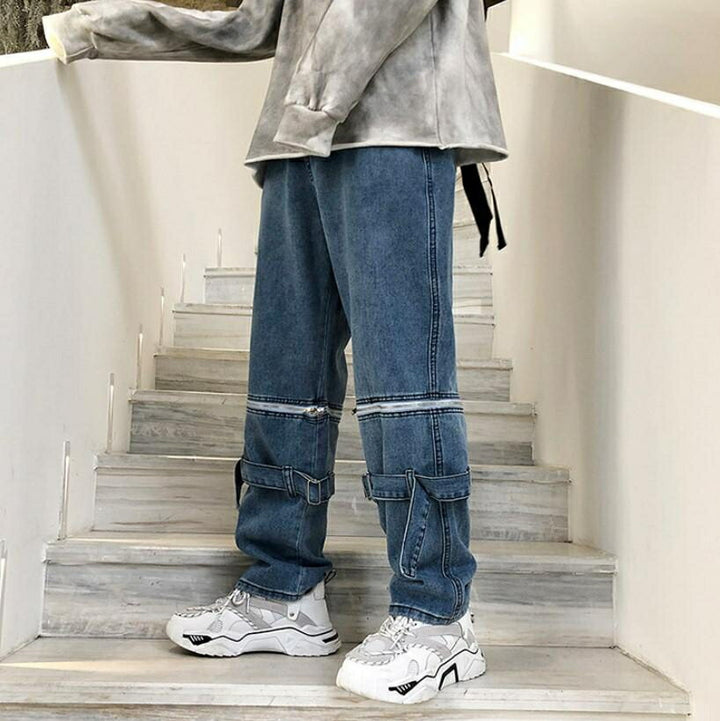 ボトムス 男性 | ヴィンテージ風デニムジーパン | 韓国ファッション