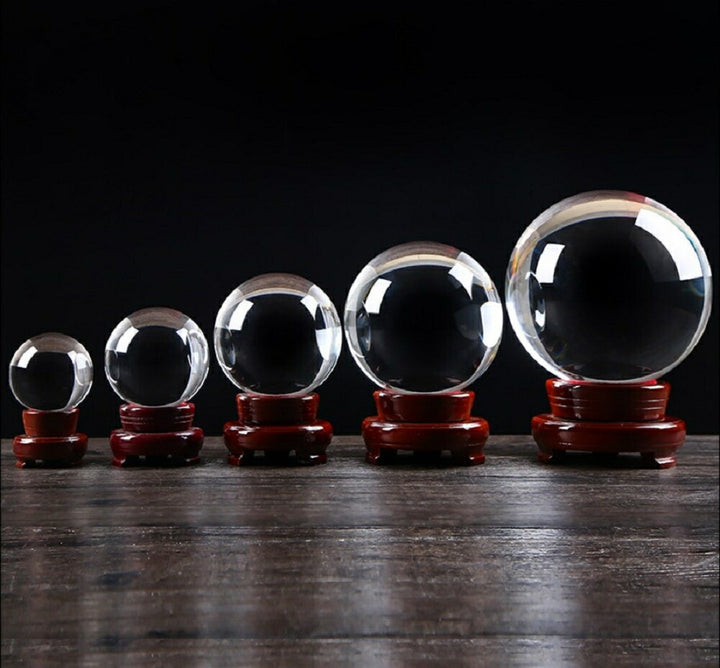 【訳あり】【小キズあり】 風水 インテリア | 水晶球 風水 インテリア 木製台座付き 5cm