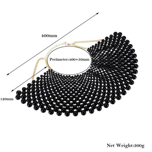 ネックレス | アフリカ風ビーズチョーカー - ゴールド民族舞踊アクセサリー