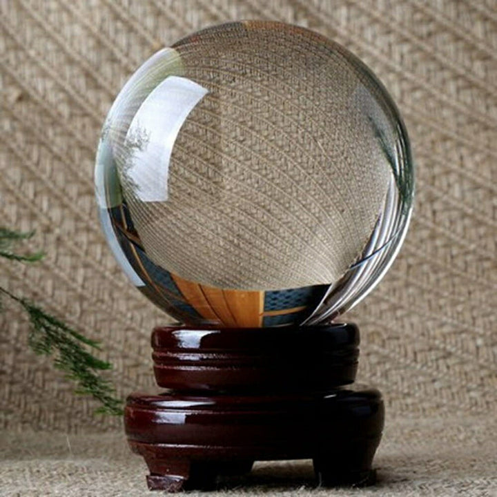 【訳あり】【小キズあり】 風水 インテリア | 水晶球 風水 インテリア 木製台座付き 5cm