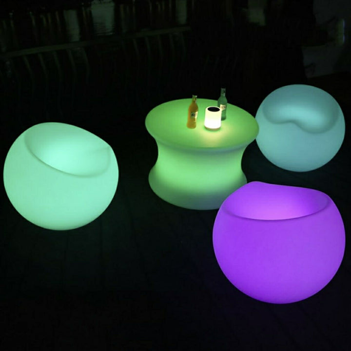 インテリア グッズ | LED光る丸型デザインチェア - 充電式・16色展開