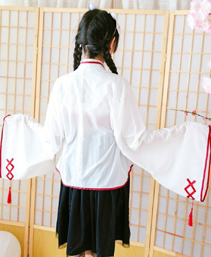 ワンピース ドレス | 鶴柄和風ドレス ホワイト 膝丈